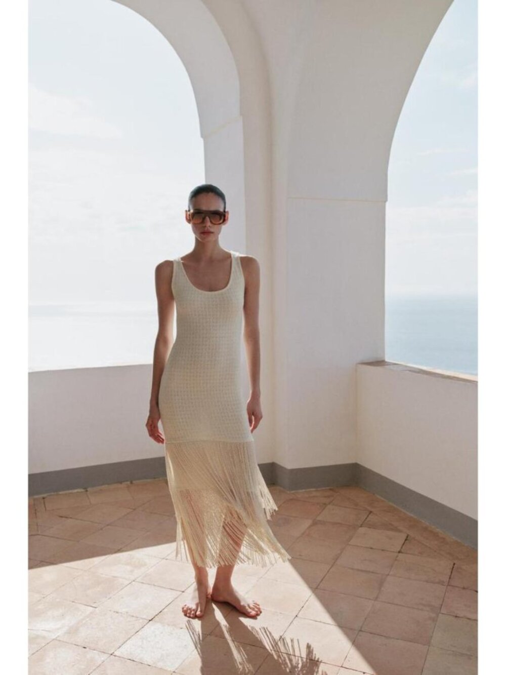 ZARA TEXTURED FRINGED DRESS - Picture 2 of 8